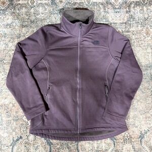 The North Face Glacier Jacket Women's L Purple Full-Zip Fleece Lined Classic